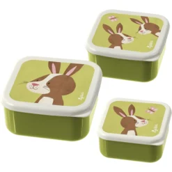 Sigikid ® Snackboxen Set Van 3 Konijntjes Forest